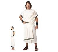 Whyzsjnclg Halloween Costume, Toga Costume Men Ancient Roman Greek Halloween Soft Skin-Friendly Retro Roman for Party Cosplay (M)