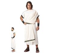 Whyzsjnclg Halloween Costume, Toga Costume Men Ancient Roman Greek Halloween Soft Skin-Friendly Retro Roman for Party Cosplay (XL)