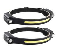 Whyzsjnclg Headlamp, 2Pcs Running Headlamp, High Lumen Type-C Rechargeable Full-Angle COB, Waterproof Head Lamp with Bright 6 Modes & Motion Sensor for Outdoor Running, Night Buddy Headlight