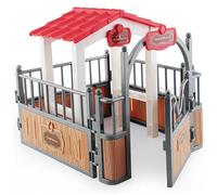 Whyzsjnclg Horse Stable Playset Pavilion 7.3x5.5x6.3 Inch Plastic Horse Barn for Lovers, Imaginary Creative Educational Toys Accessories