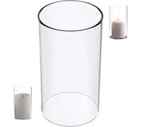 Whyzsjnclg Hurricane Candleholders Sleeve, 3.4x5.9 Windproof Clear Glass Candle Holders, Open Ended Glass Cylinder Candle Shade, Hurricane Candle Holder for Wedding Party Glass Candle Holders