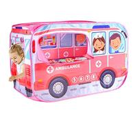 Whyzsjnclg Kids Tent Indoor, Kids Play Tent Pops-Up Vehicle-Shape Play with Door Flip & Top Opening Car Toddler Playhouse with Wire Frame for Girls Boys (Ambulance)
