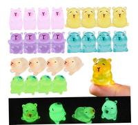 Whyzsjnclg Mini Capybara, Mini Capybara Figures 24Pcs 6 Color & Style Glow in the Dark DIY Friendly Decorative Resin Animals for Micro Landscape, Dollhouse, Bonsai for Indoor Outdoor