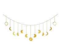 Whyzsjnclg Moon Phase Wall Hanging Decor Garland Moons Hanging Art Aesthetic Decoration Girls Room Banner for Nursery Bedroom Living Room Dorm Home Apartment Office, Party Birthday Gift (Gold) moon
