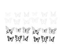 Whyzsjnclg Mothers Day Butterfly Cake Topper Black White Butterfly Cake Decoration Personalised Cupcake Topper for Party Supplies 24PCS, Decoration