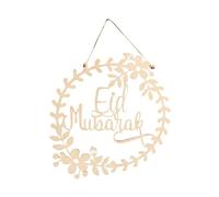 Whyzsjnclg Ramadan Hanging Plaque, Eid Mubarak Door Sign Muslim Door Hanging Plaque Wooden Islam Ramadan Welcome Wreaths 5PCS for Home Kitchen