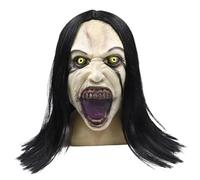 Whyzsjnclg Scary Mask, Halloween Mask Crying Woman Horror Zombie with Wigs Full Head Scary Evil Creepy Women Ghost Latex for Halloween Masquerade Party Cosplay Props, Demon