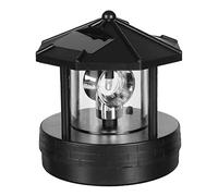 Whyzsjnclg Solar Lighthouse with Rotating Beacon Ip44 Waterproof Lighthouse Light LED Rotatable Solar Lawn Ornament for Outdoor Garden Decorations