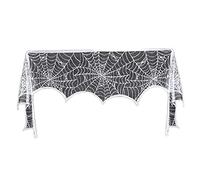 Whyzsjnclg Spider Web Mantle Scarf, Halloween Spiderweb, Halloween Decoration, Spiderweb Table Runner White Lace Fireplace Mantle Scarf Cover For Decor Festive Party Supplies, 18 X