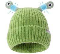 Whyzsjnclg Winter Parent Child Cute Glowing Little Monster Knit Hat LED Glow Hat Funny Retractable Eye Tentacles Ladies Winter Hats Green Glow Hat