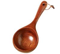 Whyzsjnclg Wooden Scoop, Wooden Ladle 8.5'' Scoops for Jars Soup Ladle Round Bath Salt Scoop with Ergonomical Handle Spoon for Flour, Beans, Water, Canister Style 2