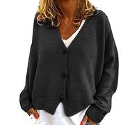WHZXYDN and Winter Fashion Casual Loose Sweater Knitted Cardigan Black