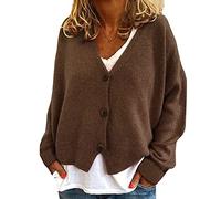 WHZXYDN and Winter Fashion Casual Loose Sweater Knitted Cardigan Brown