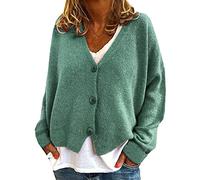 WHZXYDN and Winter Fashion Casual Loose Sweater Knitted Cardigan Green