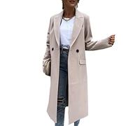 WHZXYDN Autumn and Winter Long Suit Collar Woolen Coat Coat Women Thick and Warm