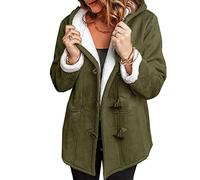 WHZXYDN Autumn and Winter Women's Mid-Length Windbreaker Coat Jacket Warm Top ArmyGreen