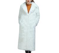 WHZXYDN Fur Faux Fur Fox Fur Super Long Suit Collar Fur Coat White