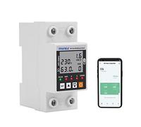 Wi-Fi Intelligent Energy Meter AC 63A 80-300V Smart Ground Leak Protection by Undervoltage Relay Device Switch Switch Power 230V Smart Life APP (BLACK)
