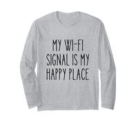 Wi-Fi Signal Remote Work Gamer Geek Humor Lazy Nerd Long Sleeve T-Shirt