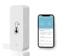 Wi-Fi Smart Thermometer Hygrometer, Digital Mini Indoor Temperature and Humidity Sensor, Room Temperature Humidity Sensor App Remote Control for Greenhouse Cellar,Compatible Alexa/Google Home