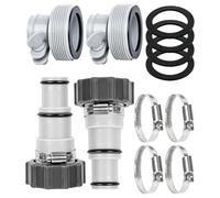 Wi8parts Pool Hose Adapter Set of 4 Adapters A & B for Intex Pool, Hose Adapter for Pump with Connection Diameter 32 & 38 mm, Compatible with Filter Pumps 1500-4000 GPH, Hose Clamps Gel Pads