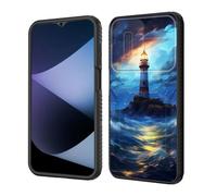 wiaekosef for Galaxy A27 5G Case Built in Slide Camera Lens Cover,Heavy Duty Shockproof Protection Dual Layer Case for Samsung Galaxy A27 5G 6.7" 2026,Lighthouse in Storm