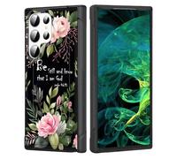 wiaekosef for Galaxy S24 Ultra Case,Heavy Duty Dual Layer Hard PC & Soft Silicone Rugged Bumper Shockproof Protective Case for Samsung Galaxy S24 Ultra 5G 6.8'' 2024,Flower Bible Verse Psalm 46:10