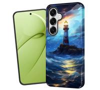 wiaekosef for Galaxy S26 Case,Heavy Duty Dual Layer Hard PC & Soft Silicone Rugged Bumper Shockproof Protective Case for Samsung Galaxy S26 6.3 inch 2026,Lighthouse in Storm