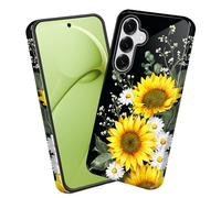 wiaekosef for Galaxy S26 Plus Case,Heavy Duty Dual Layer Hard PC & Soft Silicone Rugged Bumper Shockproof Protective Case for Samsung Galaxy S26 Plus 6.7 inch 2026,Sunflower Daisy Bouquet