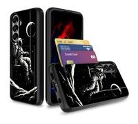 wiaekosef for Galaxy S26 Plus Case,Wallet Case Credit Card Holder Dual Layer Hybrid Shockproof PC + TPU Case Cover for Samsung Galaxy S26 Plus 6.7" 2026,Astronaut Planet Galaxy