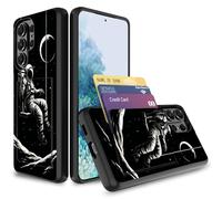 wiaekosef for Galaxy S26 Ultra Case,Wallet Case Credit Card Holder Dual Layer Hybrid Shockproof PC + TPU Case Cover for Samsung Galaxy S26 Ultra 6.9" 2026,Astronaut Planet Galaxy