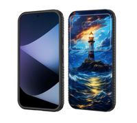wiaekosef for Google Pixel 11/11 Pro 6.3" 2026 Case Built in Slide Camera Lens Cover,Heavy Duty Shockproof Protection Dual Layer Case,Lighthouse in Storm
