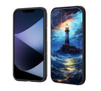 wiaekosef for iPhone 17e/iPhone 16e Case Built in Slide Camera Lens Cover,Heavy Duty Shockproof Protection Dual Layer Case for iPhone 17e/iPhone 16e,Lighthouse in Storm
