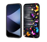 wiaekosef for Pixel 10 Pro XL Case Built in Slide Camera Lens Cover,Heavy Duty Shockproof Protection Dual Layer Case for Google Pixel 10 Pro XL 6.8" 2025,Colorful Butterflies on Wooden