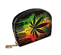 wiaekosef RFID-Blocking Zip Around Wallets for Women with Detachable Wrist Strap, Marijuana Leaf Weed, Wallet-B, Modern