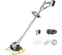 WIANQIAN Garden Strimmer Cordless, Blade Grass Trimmer, Grass Cutter, Safety Lock, Two 4.0Ah Rechargeable Battery, 2000W, For Lawn Care And Yard Work 21A