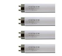 WIAONE Flyercatch (4pack 18inch F15T8-CW 15W Cool White Fluorescent Light Bulb, 4100K Straight Tube lamp,G13 Medium bi-pin Cap,17inch exclude pins