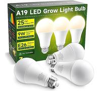 WIAONE Grow Light Bulbs, A19 Grow Light Bulb, Full Spectrum Light Bulb, Plant Light Bulbs E26 Base, 9W Plant Grow Light Bulbs 100W Equivalent, Grow Light for Indoor Plants, Seeds, Flowers, 3 Pack