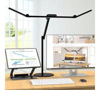 WIAONE Micomlan Architect Desk Lamp with Atmosphere Lighting, Adjustable Led Desk Light for Home Office with Base, 24W Bright Auto Dimming Table Light with Rotatable Swing Arm for Workbench Computer