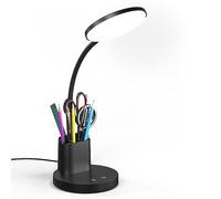 WIAONE Vicsoon Desk Lamp, LED Desk Lamp for Home Office, Touch Table Lamp with 3 Color Modes 360° Adjustable Arm, Dimmable Desk Light with Pen Phone Holder, Black