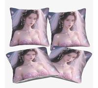 WIASVZMCI Fairy Square Cushion Cases Pillowcases for Couch Bed Livingroom 40x40cm