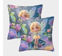 WIASVZMCI Fairy Square Set of 4 Throw Pillow Cover Throw Pillow Covers Cases for Couch Bed Livingroom 40x40cm