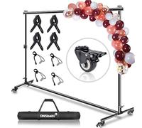 WIbabiuis Versatile Heavy Duty Backdrop Stand with Wheels, 10 * 7ft Adjustable Photo Background Stand, Banner Backdrop Stand for Parties/Photography/Birthday/Studio