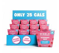 Wibble Jelly Pots, Raspberry, 12 Pack, Plant Based, 25 Cals, Low Calorie, Low Sugar, Vegan, Vegetarian, Jello