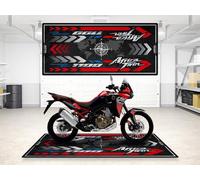 wibeart MPM Motorcycle Mat for Africa Twin Washable Non - Slip Oil & Water Resistant Parking Pitmat for Garage, Showroom, Workshop Use | Grand Prix Red - Size 1: 86.6 x 39.4 "/ 220 x 100 cm