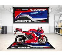 wibeart MPM Motorcycle Mat for CBR600 - Washable Non-Slip Oil & Water Resistant Parking Pit Mat for Garage, Showroom, Workshop Use | Grand Prix Red - Size 2: 102 x 47 "/ 260 x 120 cm