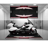 wibeart MPM Motorcycle Mat for Goldwing "The Wing" Model - Washable Non-Slip Oil & Water Resistant Parking Pit Mat for Garage, Showroom, Workshop Use | Pearl White - Size 2: 102 x 47 "/ 260 x 120 cm