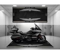 wibeart MPM Motorcycle Mat for Goldwing "The Wing" Model - Washable Non-Slip Oil & Water Resistant Parking Pit Mat for Garage, Showroom, Worksh | Gray Metallic Black - Size 2: 102 x 47 "/ 260 x 120 cm