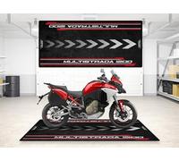 wibeart MPM Motorcycle Mat for Multistrada 1200 Washable Non-Slip Oil & Water Resistant Parking Pit Mat for Garage, Showroom, Workshop Use | Size 2: 102 x 47 "/ 260 x 120 cm