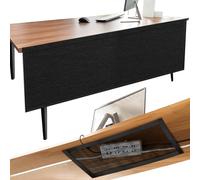 Wibeelee 60 x 14.9 In Black Under Desk Privacy Panel with Cable Management, Rectangular, 100% Cotton, Office Furniture Partition, Desk Pad